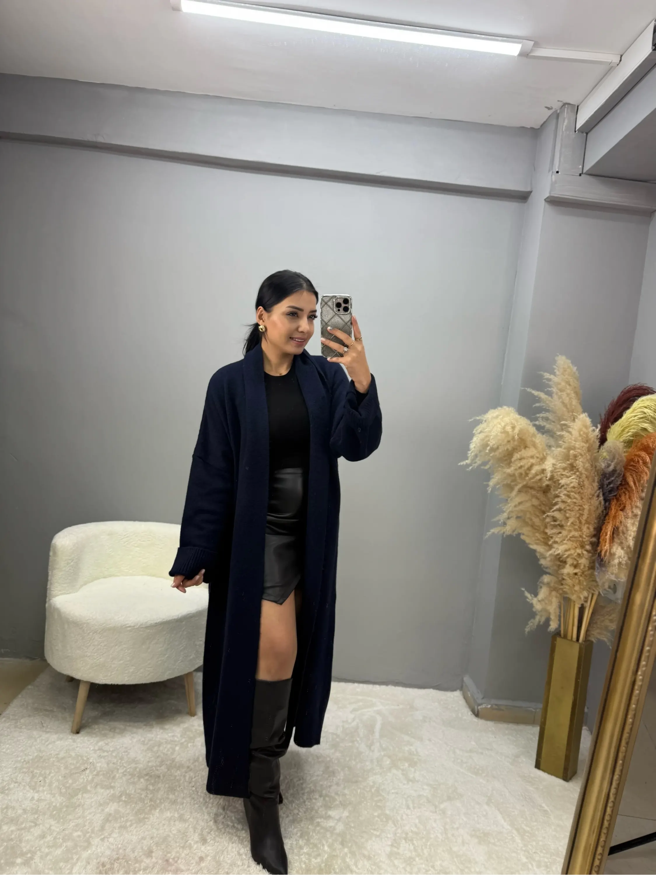 Henny Şal Yaka Uzun Hırka