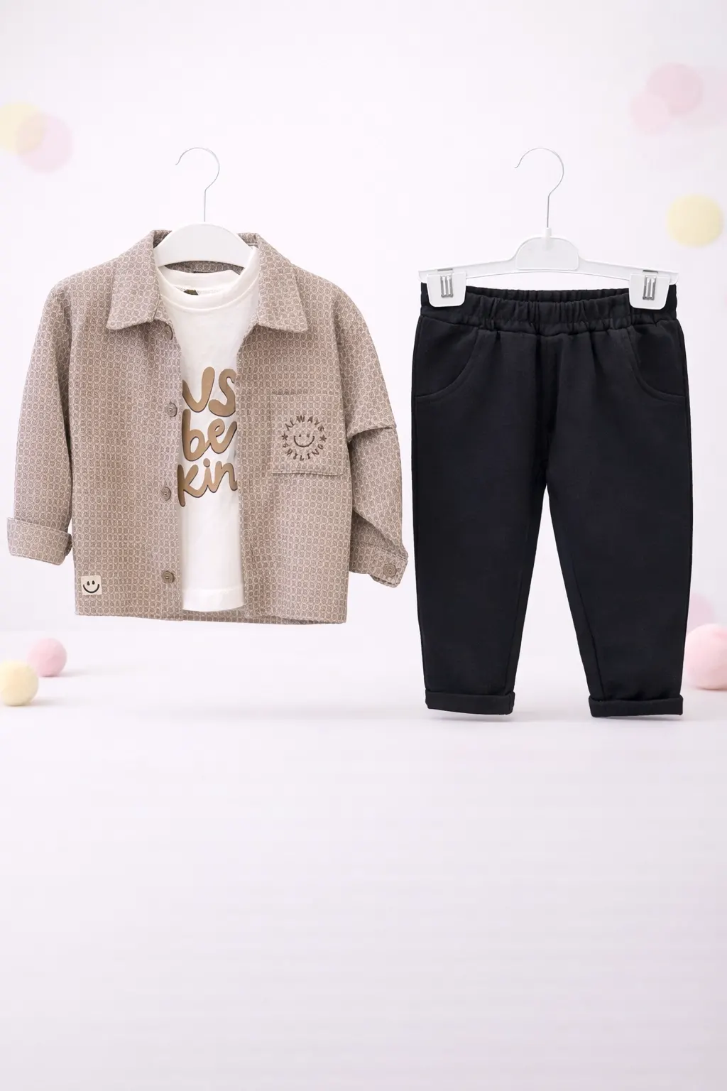 Just Baskılı Üçlü Takım