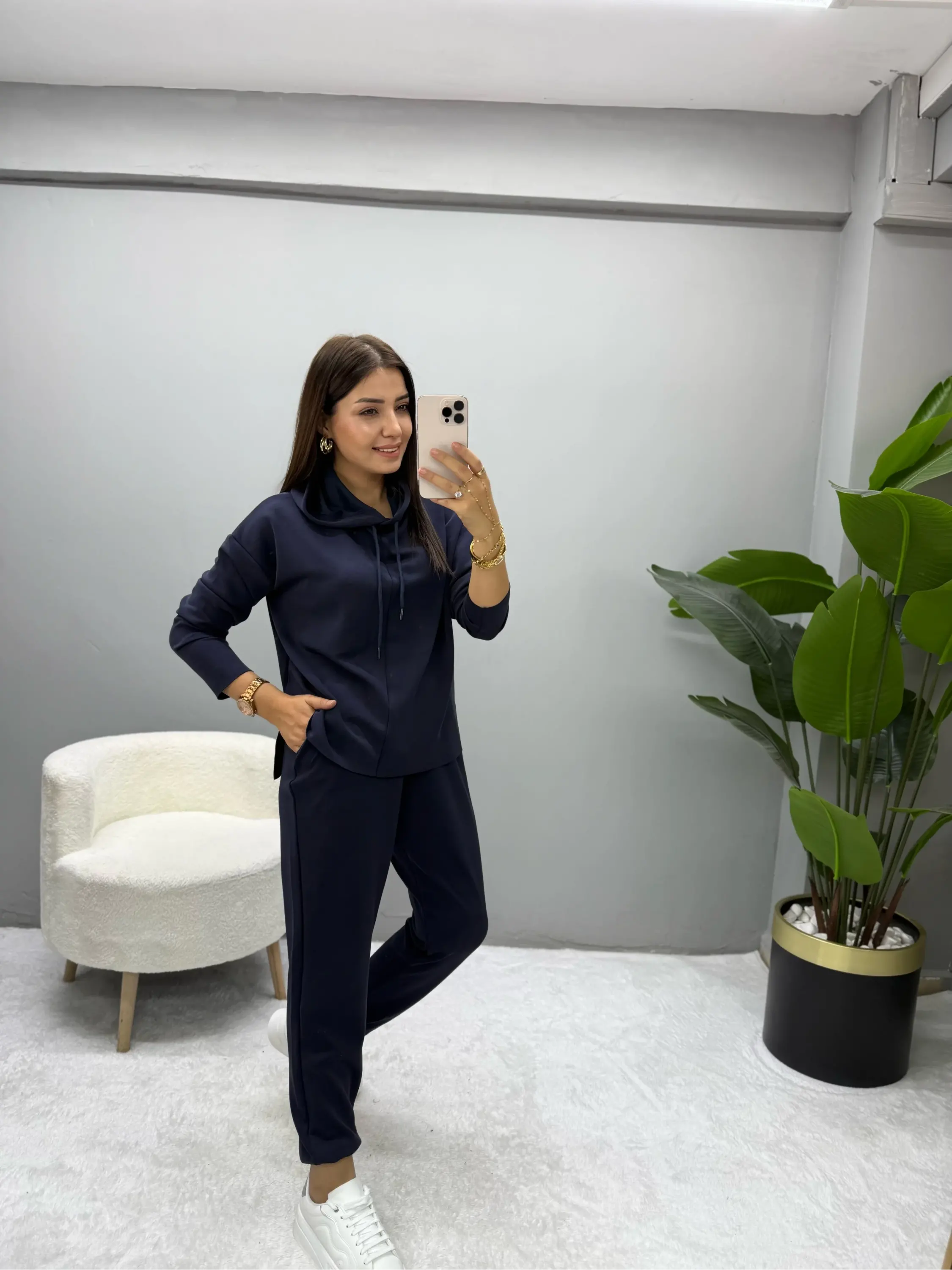 Modal Kumaş Kapüşonlu Takım