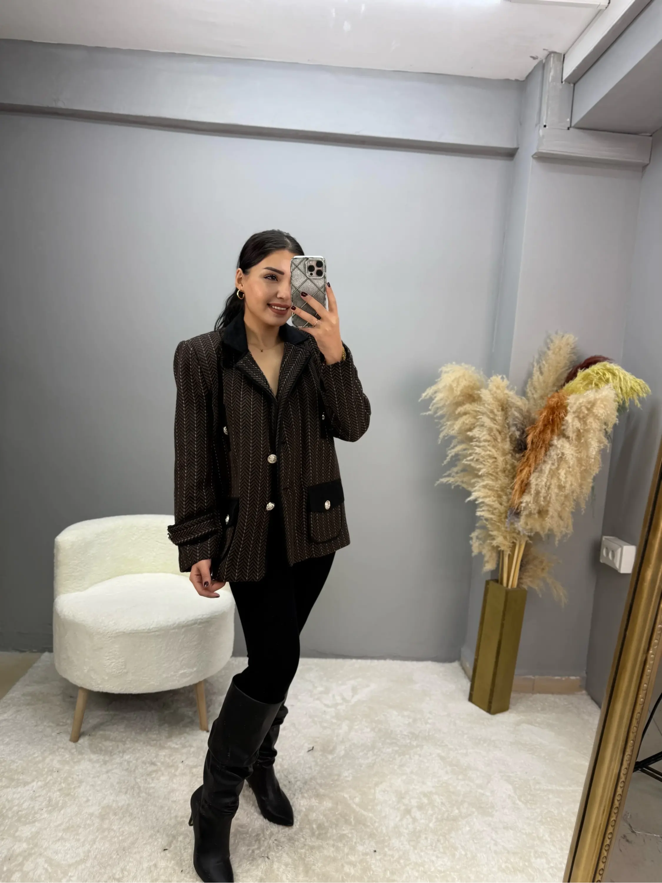 Mrka Muadil Balık Sırtı Blazer Ceket