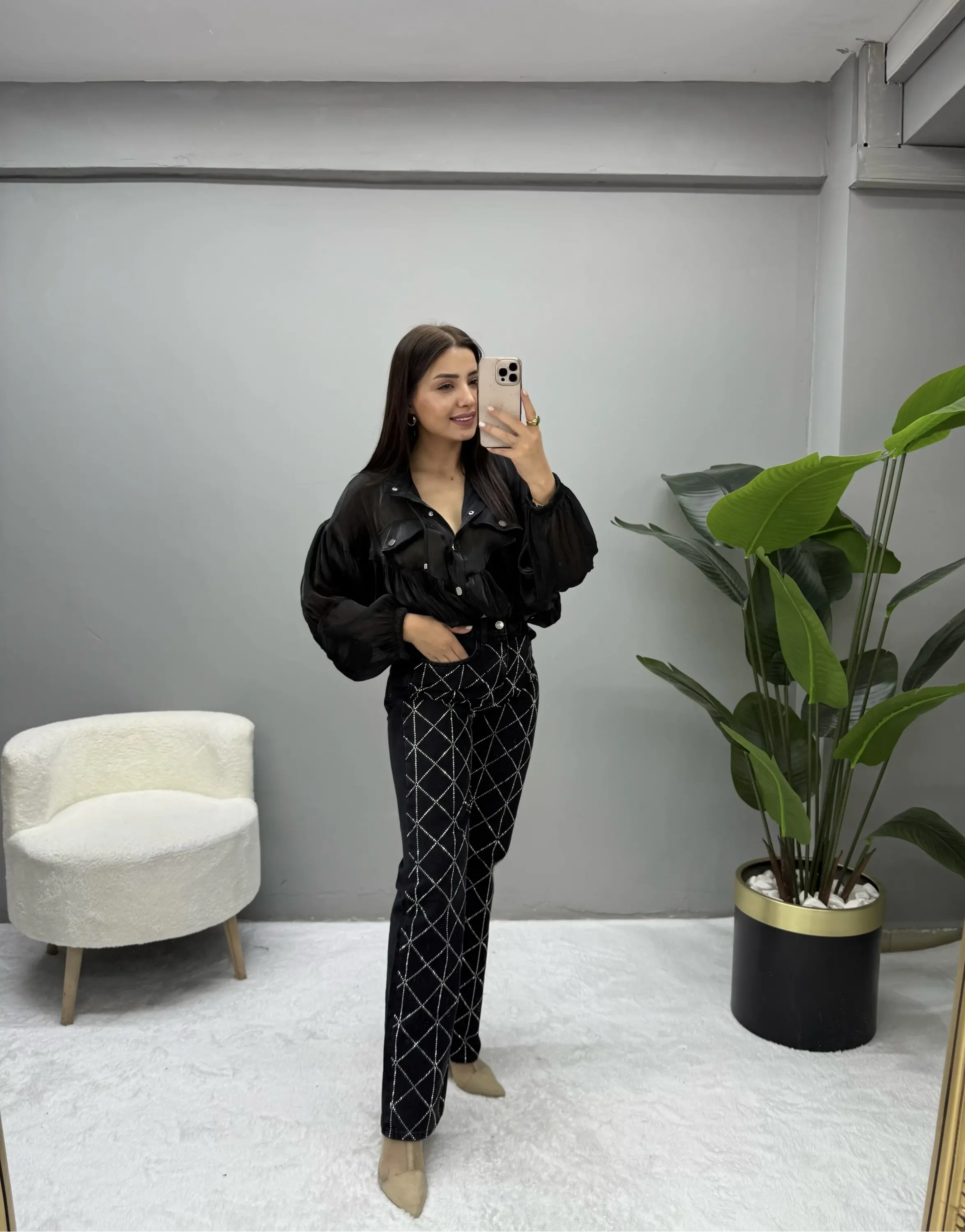 Orj Marka Mngo Çapraz Taşlı Jean