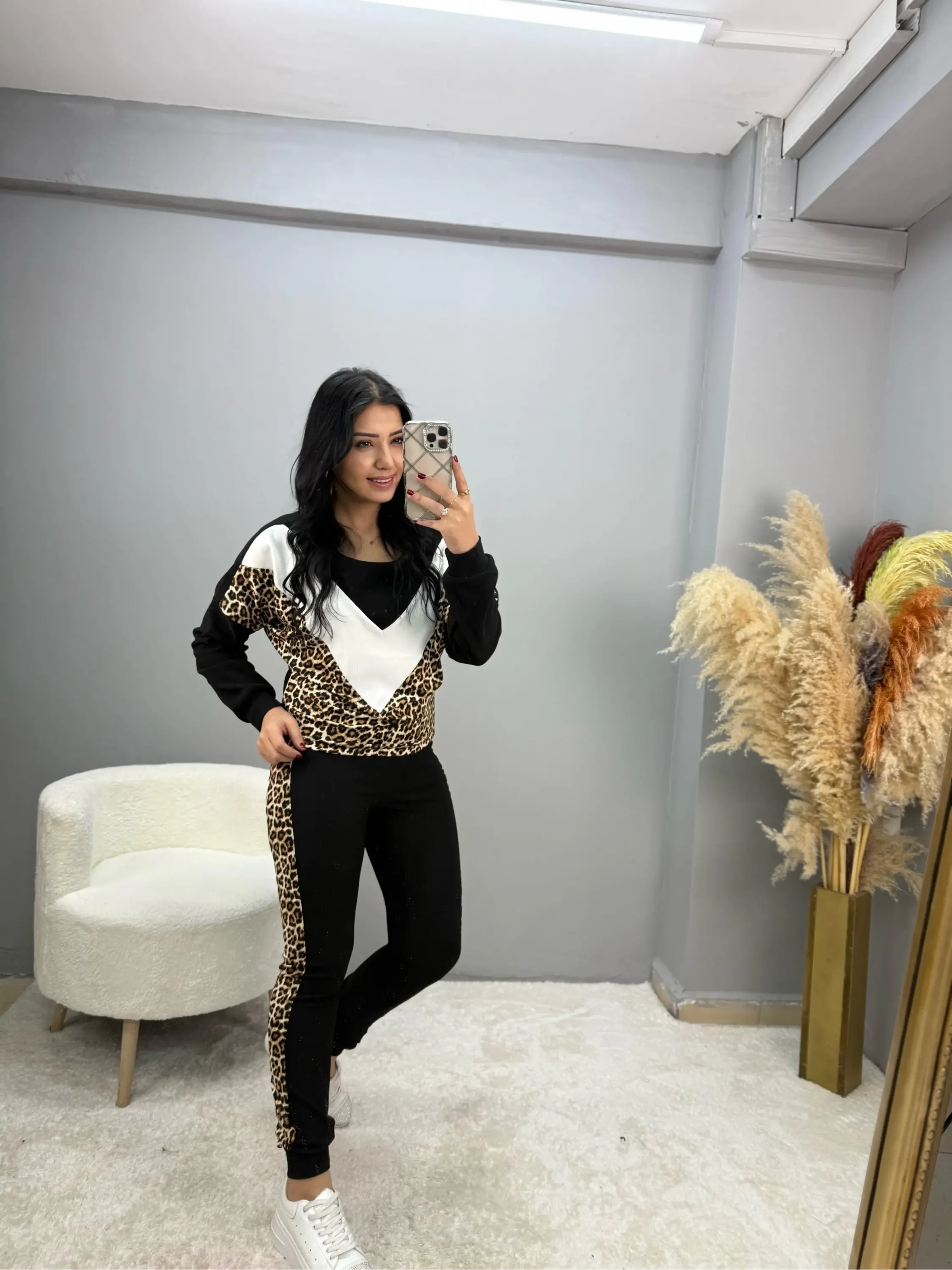 Ottoman Garnili Leopar İkili Takım