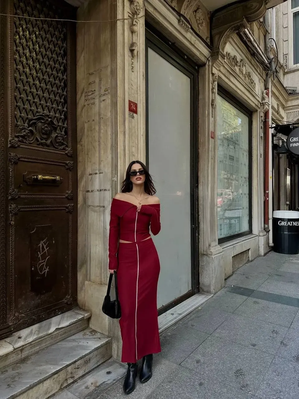 Ottoman Kumaş Fermuarlı İkili Takım