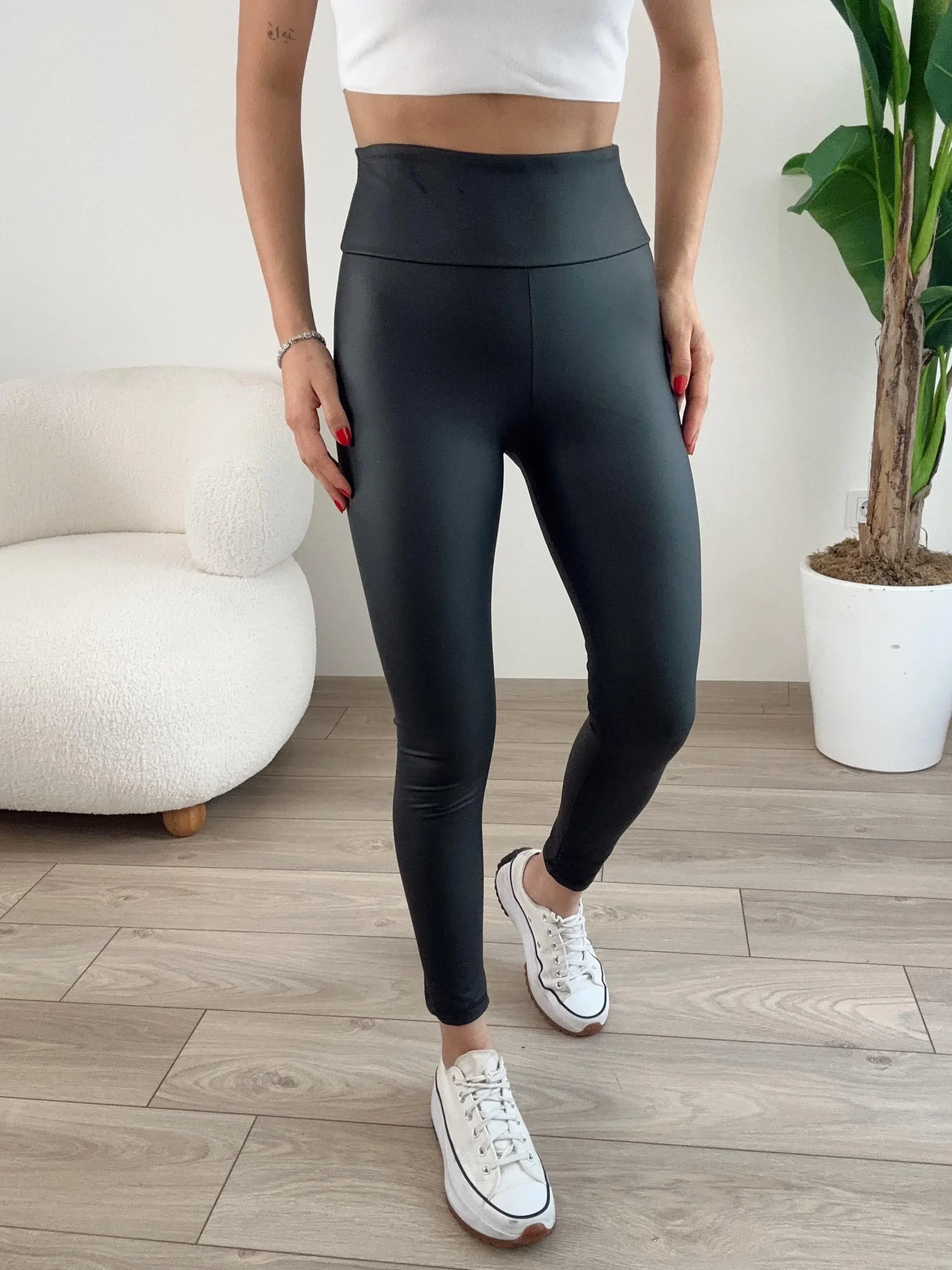 Raza Mat Şardonlu Deri Tayt