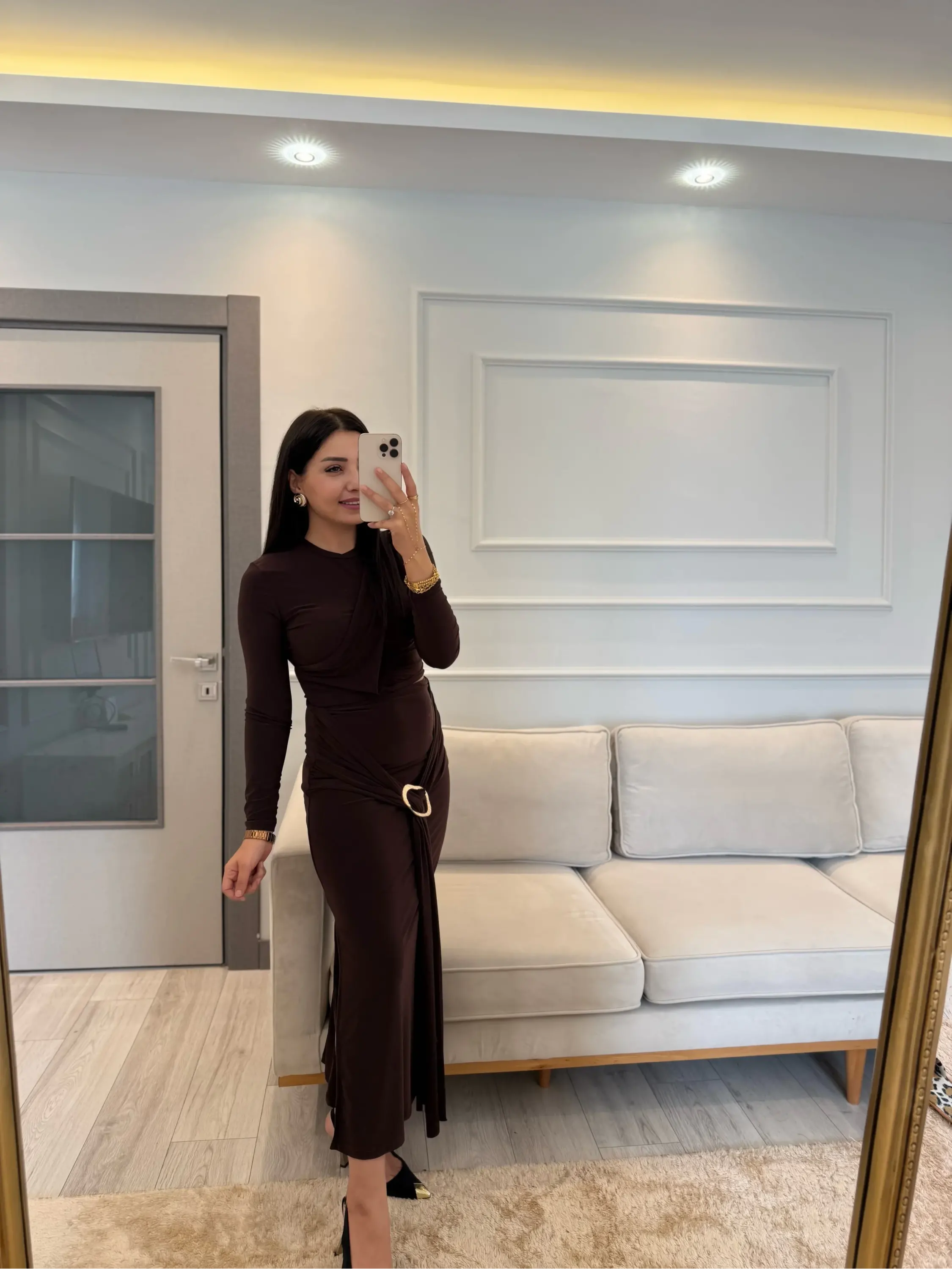 Sandy Tokalı Etek Bluz Takım