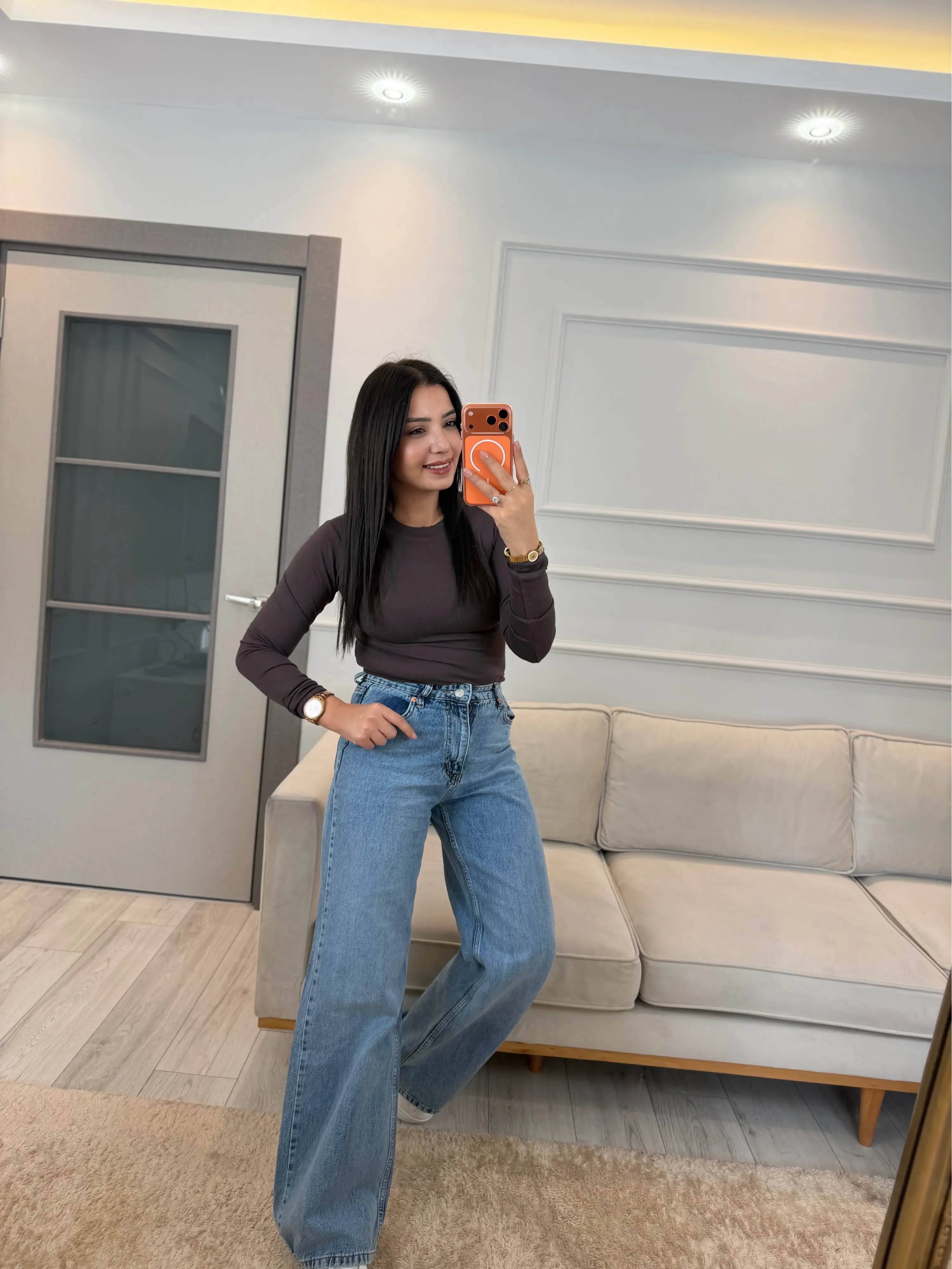 Uzun Kollu Çıt Çıtlı Body Bluz