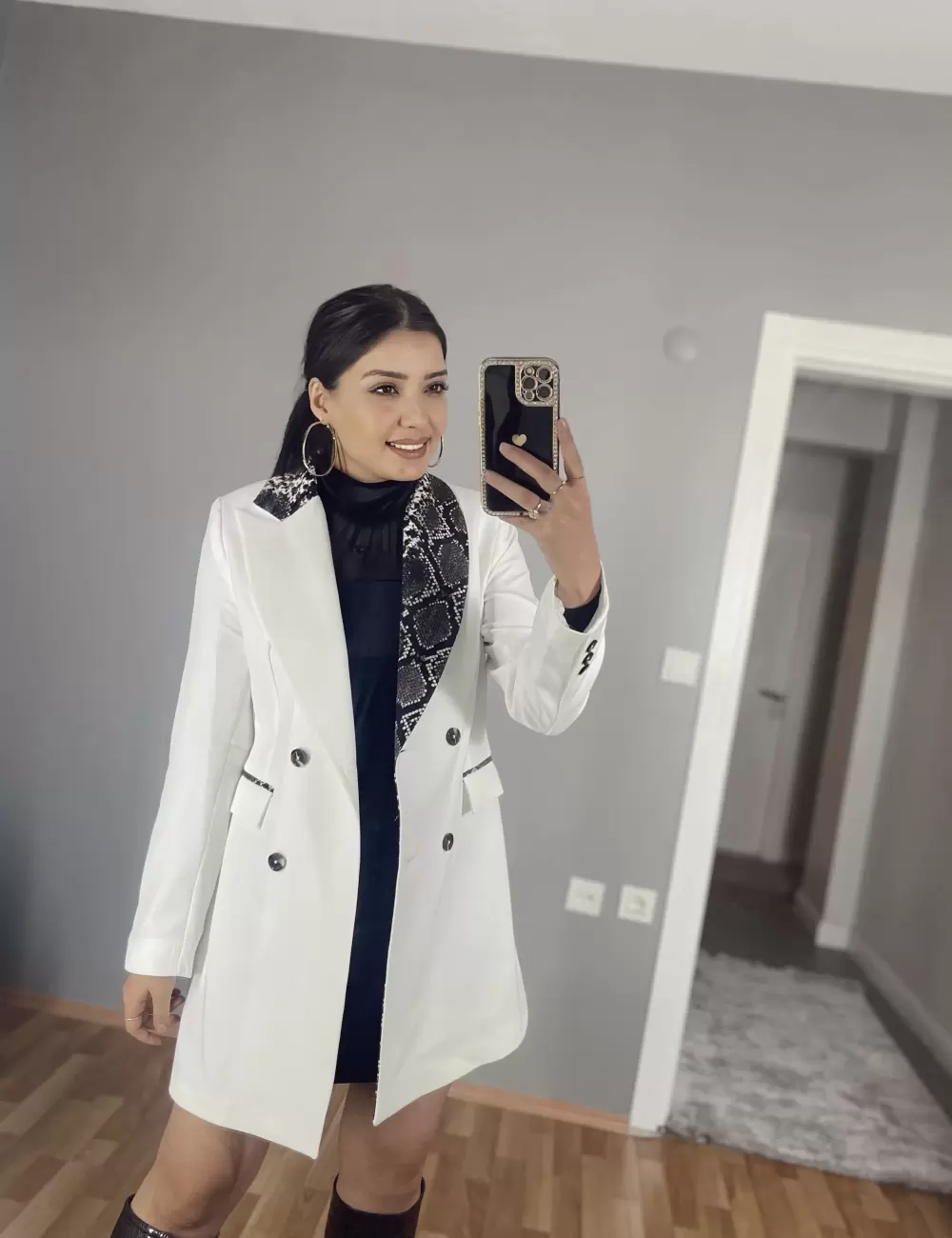 Pios Yaka Leopar Blazer Ceket