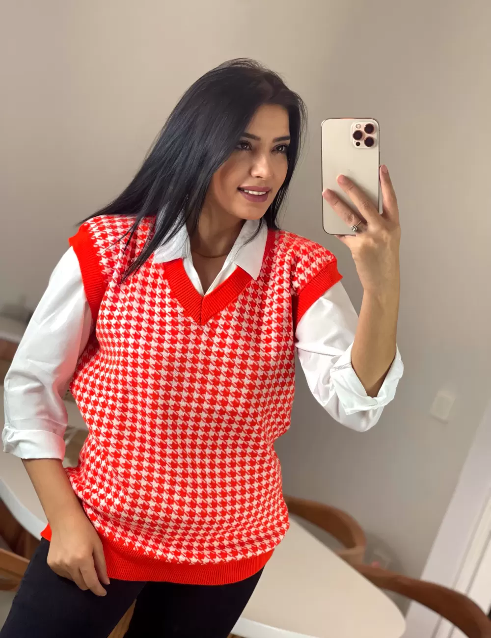Verno Damalı Süveter