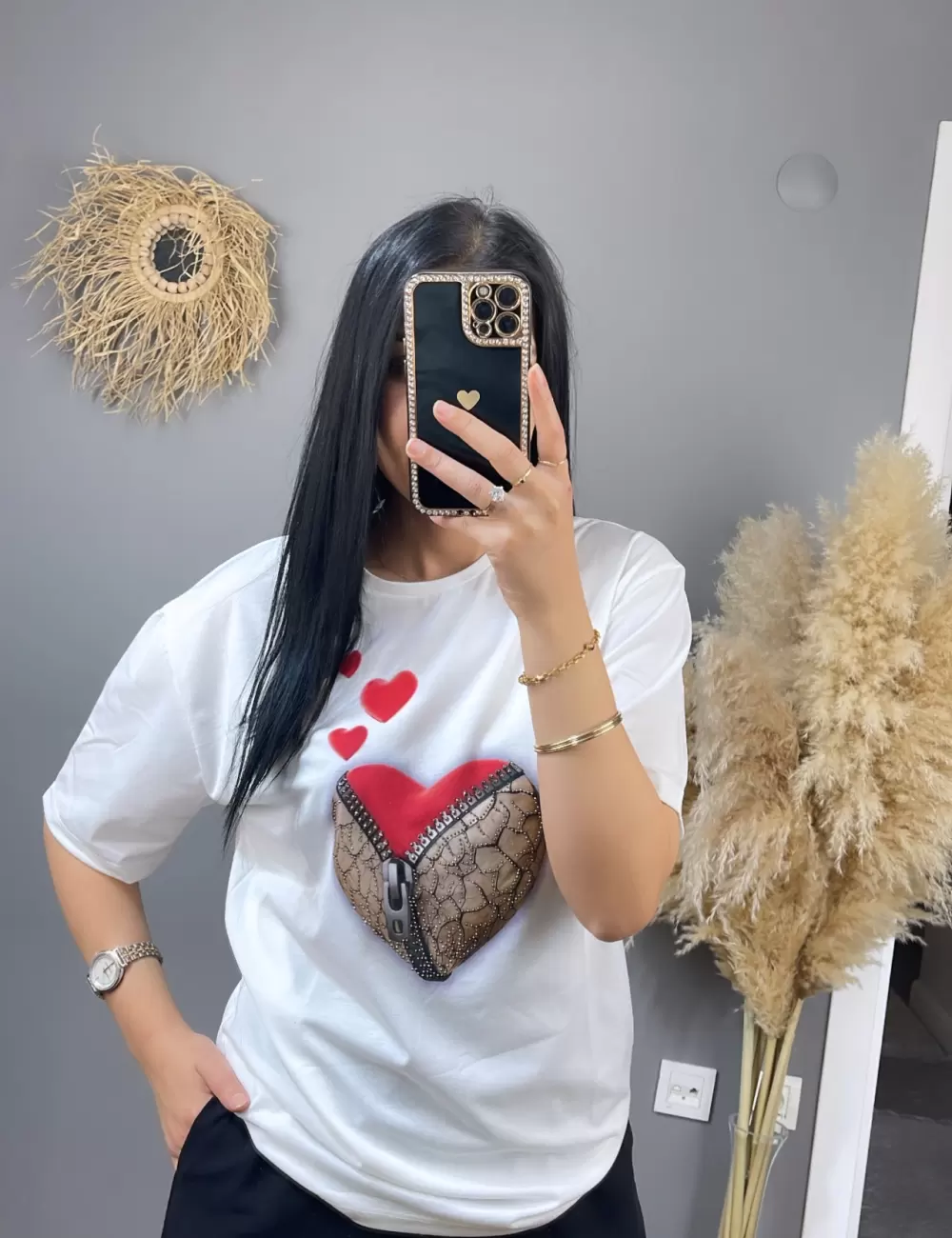 Abwel Fermuar Baskılı T-Shirt