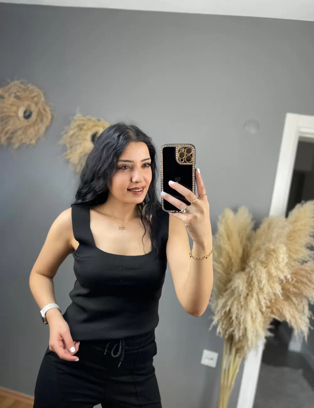 Rika Askılı Geniş Kalıp Crop