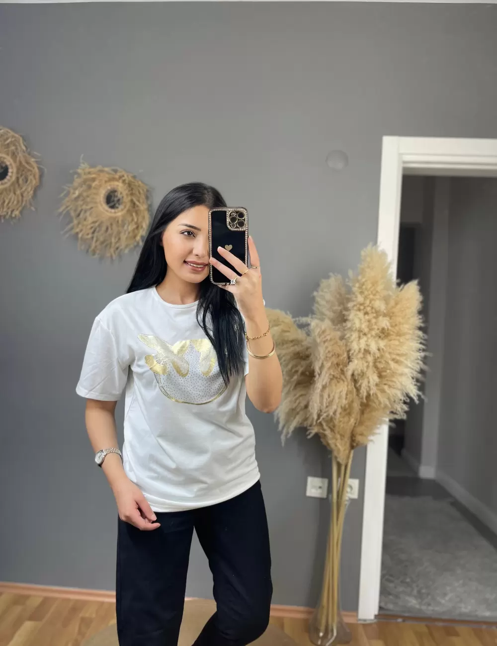 Sarest Gold Kuş Baskılı T-Shirt