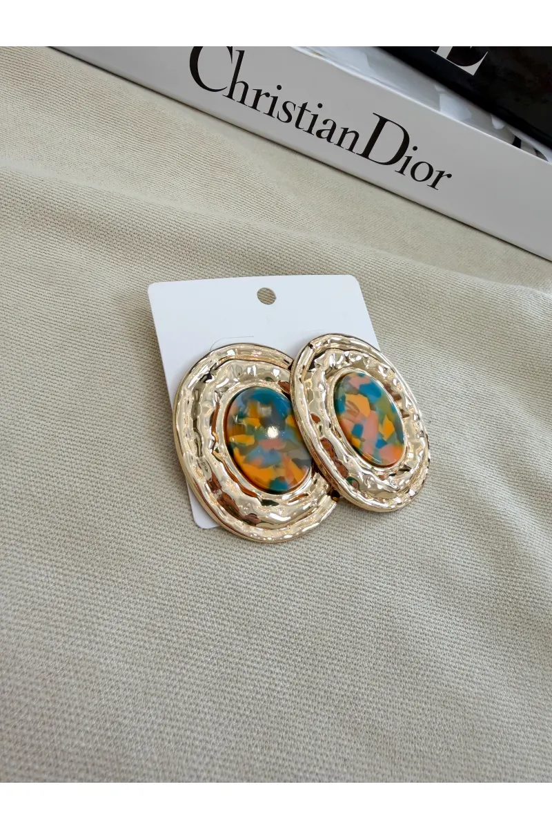 Renkli Gold Küpe