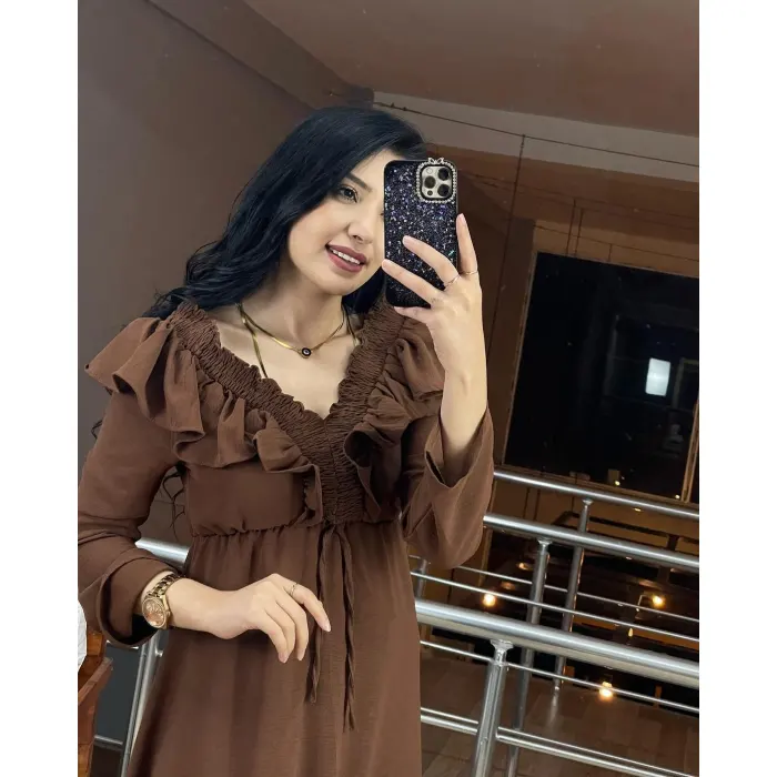 KELEBEK YAKA AYROBİN ELBİSE