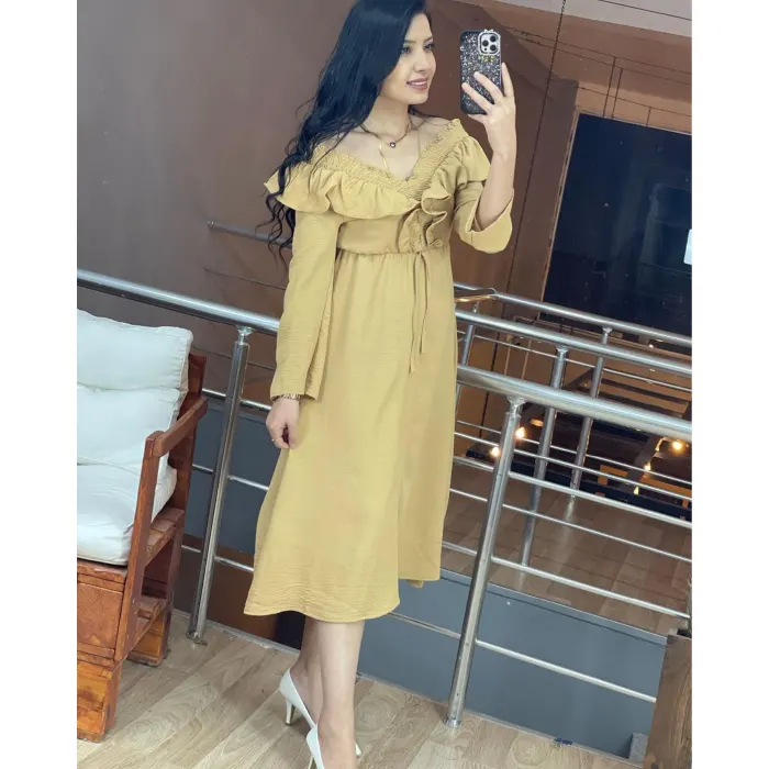 KELEBEK YAKA AYROBİN ELBİSE