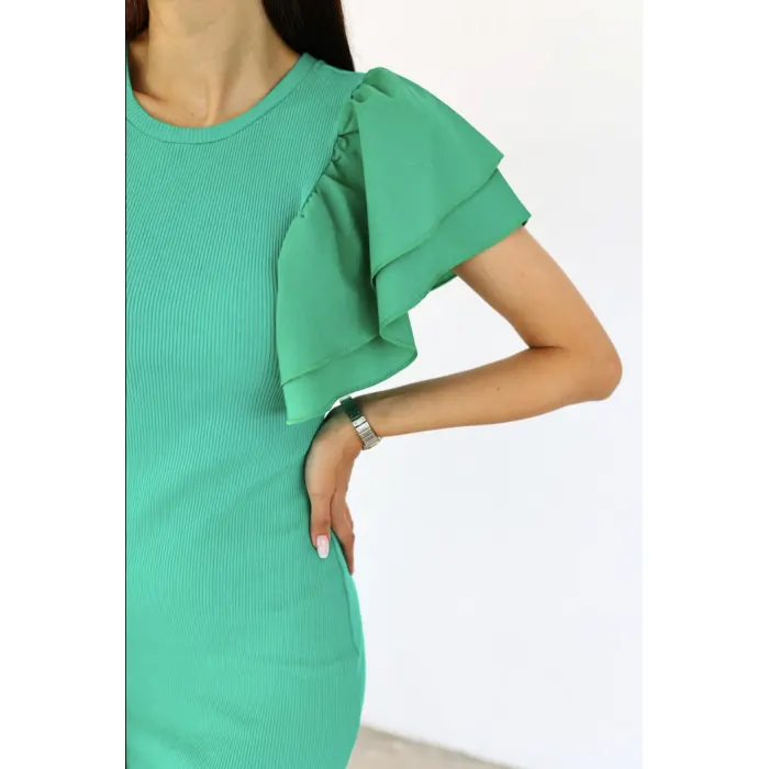 Omzu Poplin Kaşkorse Elbise