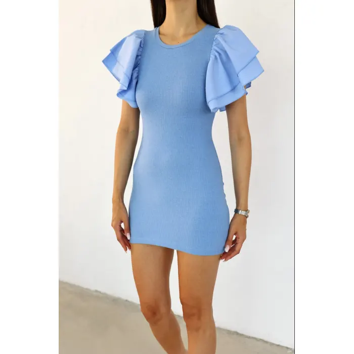 Omzu Poplin Kaşkorse Elbise