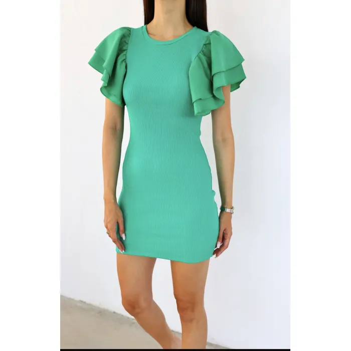 Omzu Poplin Kaşkorse Elbise