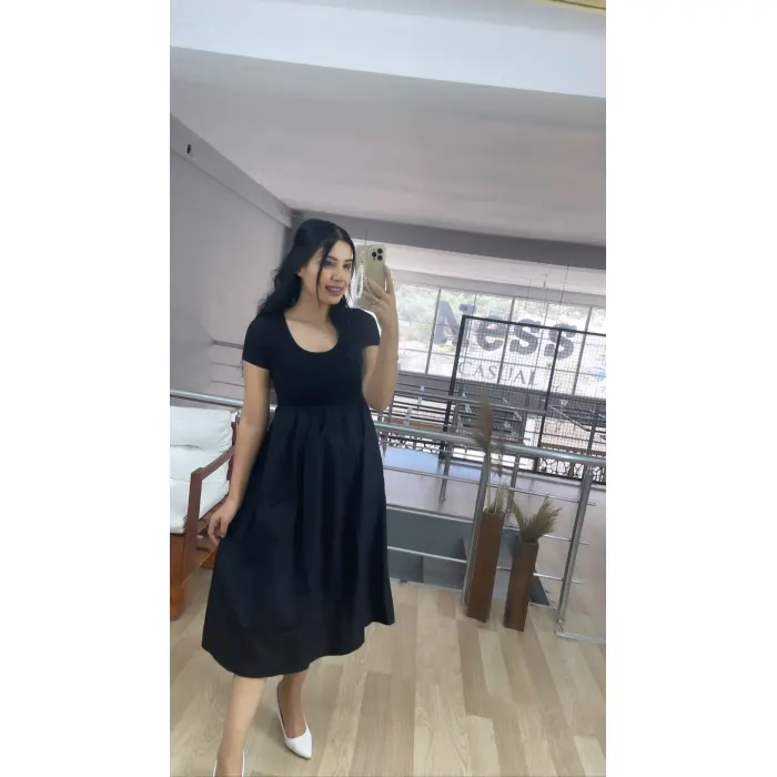 Panton Kaşkorse Poplin Elbise