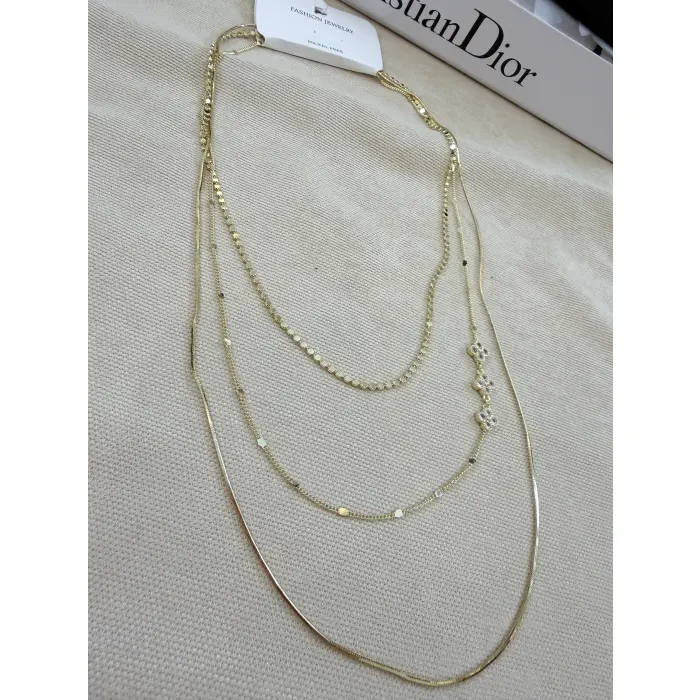 Cleff Üçlü Seri 14K Vip Kolye