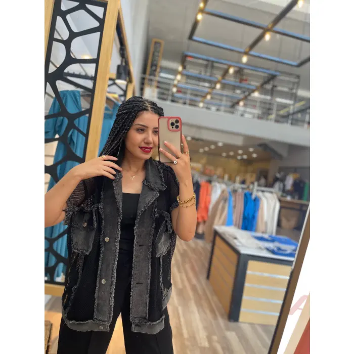 Floys Twist Model Jean Detaylı File Yelek