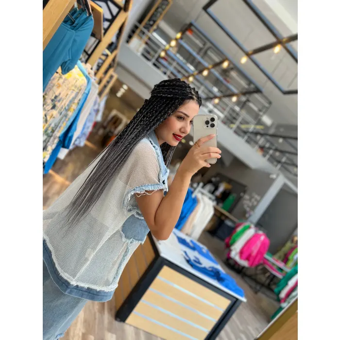 Floys Twist Model Jean Detaylı File Yelek