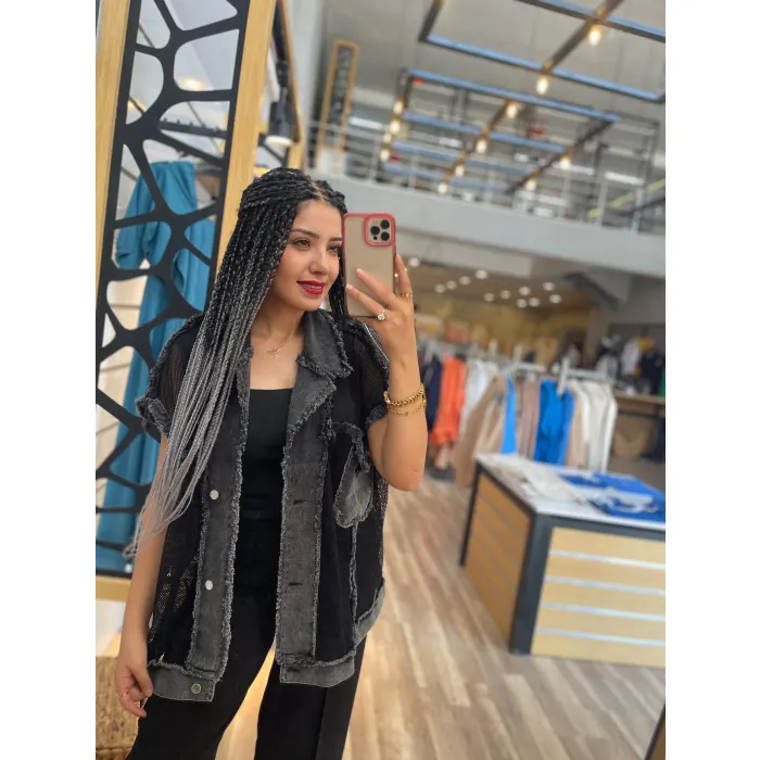 Floys Twist Model Jean Detaylı File Yelek