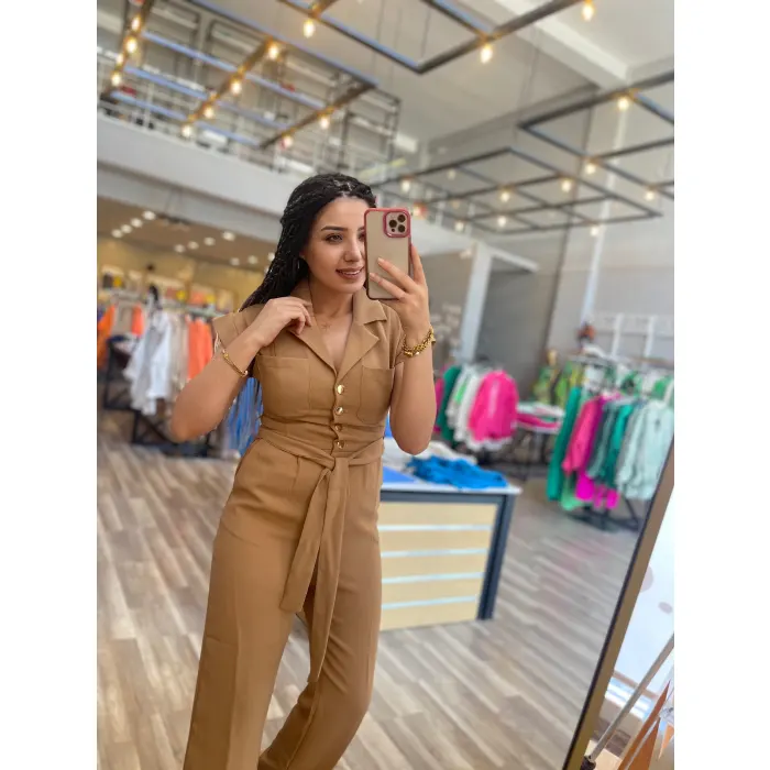 Ghati Gold Düğmeli Premium Tulum