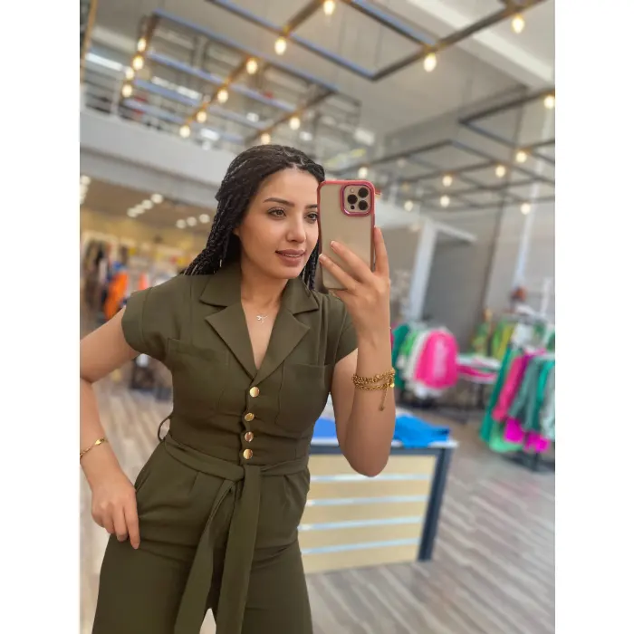 Ghati Gold Düğmeli Premium Tulum