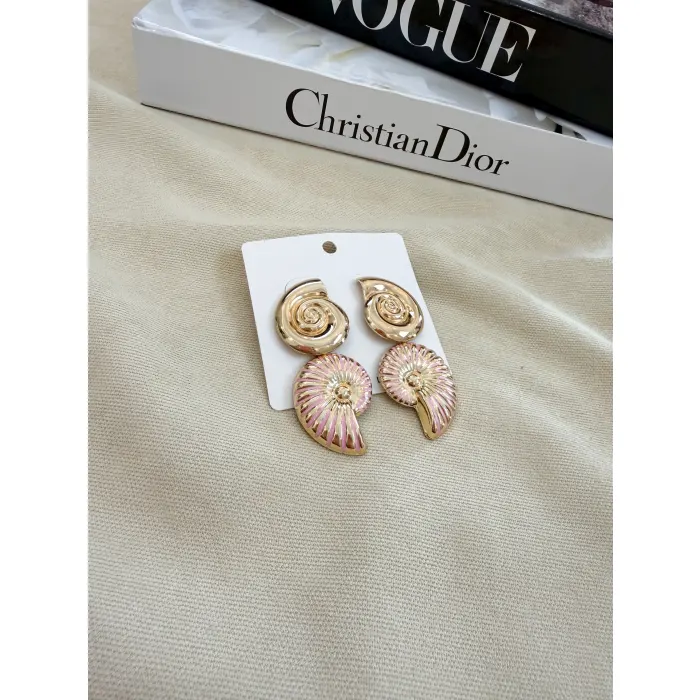 İkili Spiral Kabuk Küpe