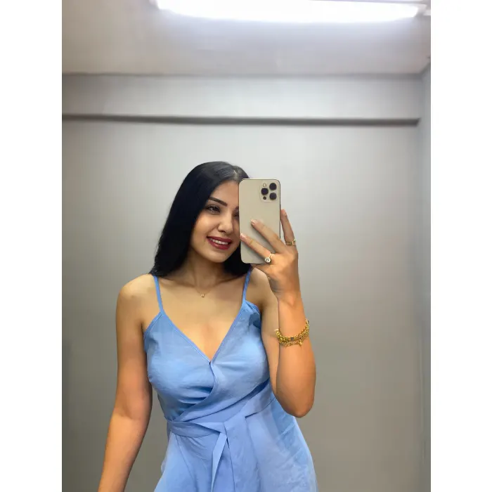 Pagon İp Askılı Tensel Elbise