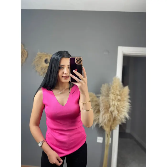 Tinglse Merdiven Yaka Crop