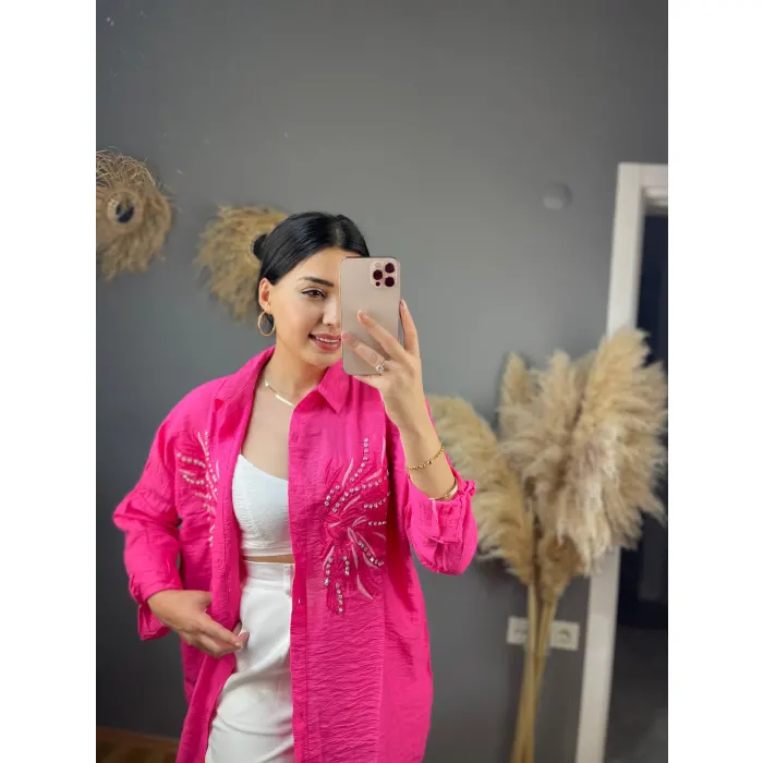 Verfy Kanat Nakışlı Gömlek