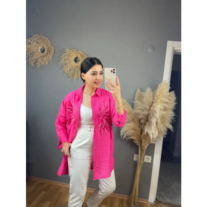 Verfy Kanat Nakışlı Gömlek