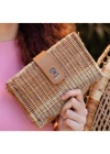 Jasper Wicker Clutch El Yapımı Hasır El& Omuz Çantası