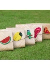 Water Melon Applique Clutch Bag El Yapımı Hasır El Çantası