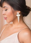 Luciana Capiz Shell Earrings In White El Yapımı Sallantılı Küpe