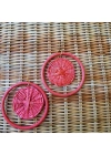 Madeline Earrings In Coral El Yapımı Hasır Küpe