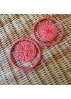 Madeline Earrings In Coral El Yapımı Hasır Küpe