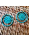 Madeline Earrings In Turquoise El Yapımı Hasır Küpe