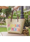 365 Days Of Beach Tote El Yapımı Hasır Plaj Çantası