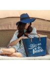 Take Me To The Beach Tote El Yapımı Hasır Plaj Çantası