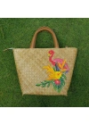 Flamingo City Bag El Yapımı Hasır Kol Çantası