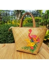 Flamingo City Bag El Yapımı Hasır Kol Çantası