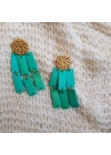Leanna Earrings In Turquoise El Yapımı Hasır Küpe