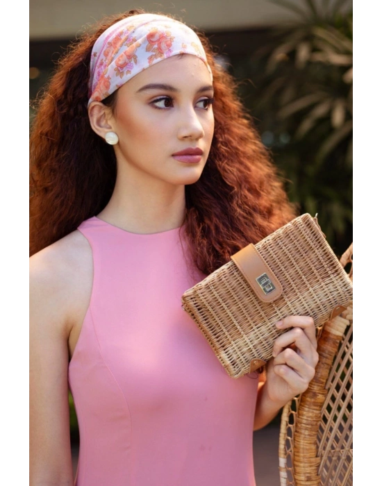Jasper Wicker Clutch El Yapımı Hasır El& Omuz Çantası
