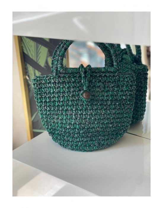 Zian Macramé Handbag (green) El Yapımı El Çantası