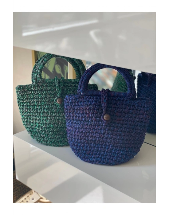 Zian Macramé Handbag (green) El Yapımı El Çantası
