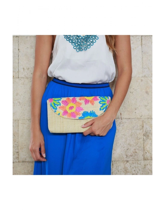 Casey Embroidered Envelope Clutch
