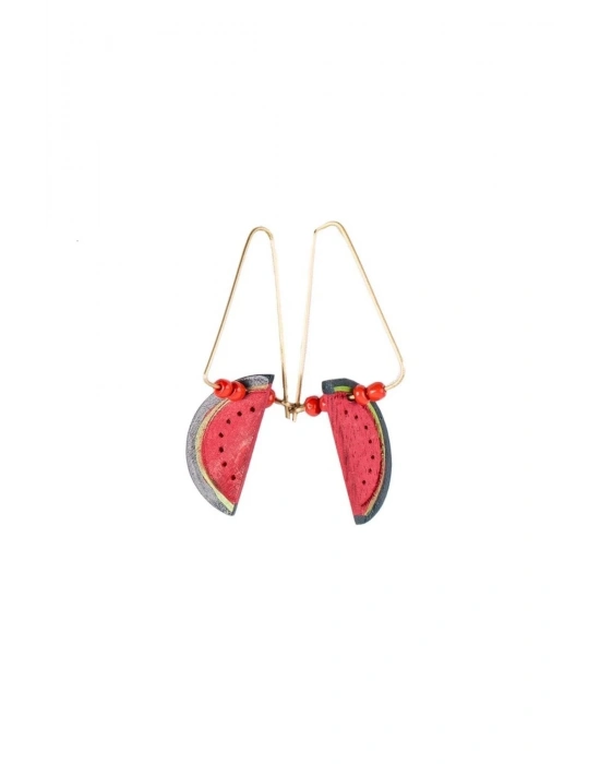 Dangling Watermelon Earrings El Yapımı Küpe