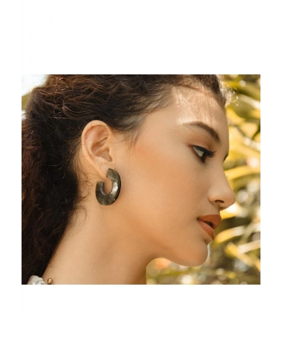 Makena Earrings In Gray El Yapımı Küpe